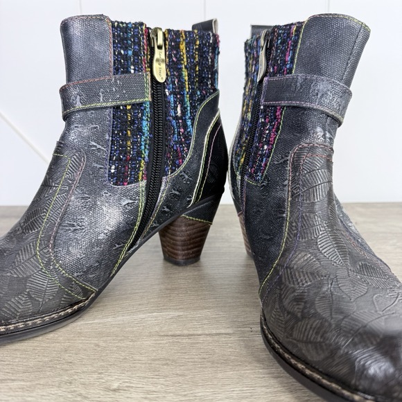 Spring Step L'ARTISTE Nancies Zip Leather Ankle Booties Boots Sz-37 - US 6.5-7 - Picture 5 of 11